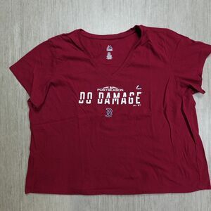 Boston Red Sox Womens Shirt 2019 Post Season 3XL Majestic Short Sleeve V Neck